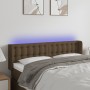 Cabecero con LED de tela marrón oscuro 147x16x78/88 cm de , Cabeceros y pies de cama - Ref: Foro24-3123671, Precio: 71,38 €, ...