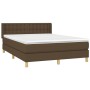 Cama box spring con colchón tela marrón oscuro 140x190 cm de , Camas y somieres - Ref: Foro24-3130588, Precio: 452,16 €, Desc...