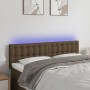 Cabecero con LED de tela marrón oscuro 144x5x78/88 cm de , Cabeceros y pies de cama - Ref: Foro24-3122047, Precio: 62,46 €, D...