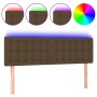Cabecero con LED de tela marrón oscuro 144x5x78/88 cm de , Cabeceros y pies de cama - Ref: Foro24-3122047, Precio: 62,46 €, D...