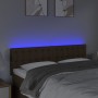 Cabecero con LED de tela marrón oscuro 144x5x78/88 cm de , Cabeceros y pies de cama - Ref: Foro24-3122047, Precio: 62,46 €, D...