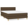 Cama box spring con colchón tela marrón oscuro 140x190 cm de , Camas y somieres - Ref: Foro24-3140932, Precio: 441,60 €, Desc...