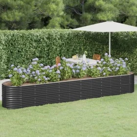 Jardinera arriate acero recubierto polvo antracita 440x80x68 cm de , Maceteros y jardineras - Ref: Foro24-318971, Precio: 151...