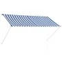 Toldo retráctil 250x150 cm azul y blanco de vidaXL, Toldos - Ref: Foro24-143748, Precio: 68,45 €, Descuento: %