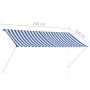 Toldo retráctil 250x150 cm azul y blanco de vidaXL, Toldos - Ref: Foro24-143748, Precio: 65,74 €, Descuento: %