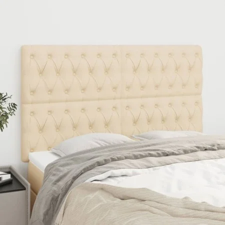 Cabeceros 4 unidades tela color crema 72x7x78/88 cm de , Cabeceros y pies de cama - Ref: Foro24-3116671, Precio: 146,94 €, De...