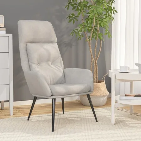 Sillón de relax de piel de ante sintética gris claro de , Sillones - Ref: Foro24-341281, Precio: 94,88 €, Descuento: %