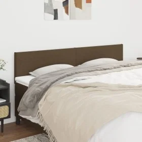 Headboards 2 units of dark brown fabric 100x5x78/88 cm by , Headboards and footboards - Ref: Foro24-345847, Price: 57,91 €, D...