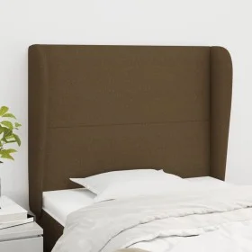 Cabecero con orejas de tela marrón oscuro 83x23x118/128 cm de , Cabeceros y pies de cama - Ref: Foro24-3117653, Precio: 73,53...