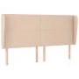 Headboard with ears cappuccino synthetic leather 203x23x118/128 cm by , Headboards and footboards - Ref: Foro24-3117789, Pric...