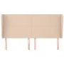 Headboard with ears cappuccino synthetic leather 203x23x118/128 cm by , Headboards and footboards - Ref: Foro24-3117789, Pric...