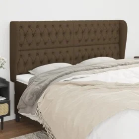 Kopfteil mit dunkelbraunen Stoffohren 203x23x118/128 cm von , Kopf- und Fußteile - Ref: Foro24-3118317, Preis: 184,05 €, Raba...