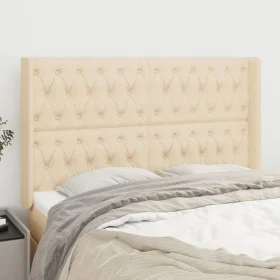 Headboard with cream fabric ears 147x16x118/128 cm by , Headboards and footboards - Ref: Foro24-3119919, Price: 157,20 €, Dis...