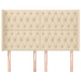 Cabecero con orejas de tela color crema 147x16x118/128 cm de , Cabeceros y pies de cama - Ref: Foro24-3119919, Precio: 158,15...