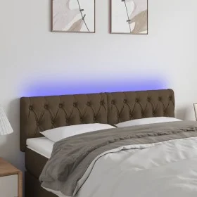 Cabecero con LED de tela marrón oscuro 160x7x78/88 cm de , Cabeceros y pies de cama - Ref: Foro24-3121957, Precio: 83,38 €, D...