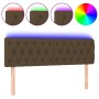 Cabecero con LED de tela marrón oscuro 160x7x78/88 cm de , Cabeceros y pies de cama - Ref: Foro24-3121957, Precio: 85,34 €, D...