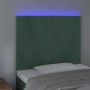 Cabecero con luces LED terciopelo verde oscuro 80x5x118/128 cm de , Cabeceros y pies de cama - Ref: Foro24-3122177, Precio: 6...