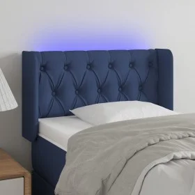 Cabecero con LED de tela azul 83x16x78/88 cm de , Cabeceros y pies de cama - Ref: Foro24-3123552, Precio: 55,18 €, Descuento: %