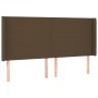 Cabecero con LED de tela marrón oscuro 203x16x118/128 cm de , Cabeceros y pies de cama - Ref: Foro24-3123793, Precio: 127,18 ...