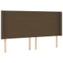 Headboard with LED in dark brown fabric 183x16x118/128 cm by , Headboards and footboards - Ref: Foro24-3123785, Price: 118,99...