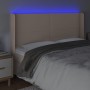 Cabecero con LED cuero sintético capuchino 163x16x118/128cm de , Cabeceros y pies de cama - Ref: Foro24-3123869, Precio: 116,...