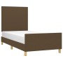 Estructura de cama con cabecero de tela marrón oscuro 90x200 cm de , Camas y somieres - Ref: Foro24-3124866, Precio: 131,97 €...