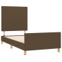Estructura de cama con cabecero de tela marrón oscuro 90x200 cm de , Camas y somieres - Ref: Foro24-3124866, Precio: 131,97 €...