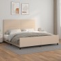 Estructura de cama cabecero cuero sintético capuchino 200x200cm de , Camas y somieres - Ref: Foro24-3125474, Precio: 233,59 €...