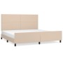 Estructura de cama cabecero cuero sintético capuchino 200x200cm de , Camas y somieres - Ref: Foro24-3125474, Precio: 233,59 €...
