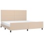 Estructura de cama cabecero cuero sintético capuchino 200x200cm de , Camas y somieres - Ref: Foro24-3125474, Precio: 233,59 €...