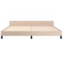 Estructura de cama cabecero cuero sintético capuchino 200x200cm de , Camas y somieres - Ref: Foro24-3125474, Precio: 233,59 €...
