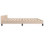 Estructura de cama cabecero cuero sintético capuchino 200x200cm de , Camas y somieres - Ref: Foro24-3125474, Precio: 233,59 €...