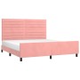 Estructura de cama con cabecero de terciopelo rosa 160x200 cm de , Camas y somieres - Ref: Foro24-3125829, Precio: 212,17 €, ...