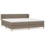 Box spring bed with taupe gray fabric mattress 200x200 cm by , Beds and slatted bases - Ref: Foro24-3126993, Price: 623,97 €,...