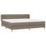 Box spring bed with taupe gray fabric mattress 200x200 cm by , Beds and slatted bases - Ref: Foro24-3126993, Price: 623,97 €,...