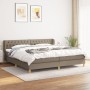Cama box spring con colchón tela gris taupe 200x200 cm de , Camas y somieres - Ref: Foro24-3127073, Precio: 666,50 €, Descuen...
