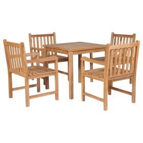 Set de comedor exterior 5 piezas de madera maciza de teca de vidaXL, Conjuntos de jardín - Ref: Foro24-44999, Precio: 815,15 ...