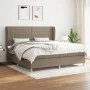 Box spring bed with taupe gray fabric mattress 200x200 cm by , Beds and slatted bases - Ref: Foro24-3128633, Price: 735,20 €,...