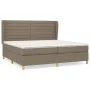 Box spring bed with taupe gray fabric mattress 200x200 cm by , Beds and slatted bases - Ref: Foro24-3128633, Price: 735,20 €,...