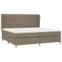 Box spring bed with taupe gray fabric mattress 200x200 cm by , Beds and slatted bases - Ref: Foro24-3128633, Price: 735,20 €,...