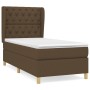 Cama box spring con colchón tela marrón oscuro 80x200 cm de , Camas y somieres - Ref: Foro24-3128720, Precio: 362,47 €, Descu...