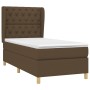 Cama box spring con colchón tela marrón oscuro 80x200 cm de , Camas y somieres - Ref: Foro24-3128720, Precio: 362,47 €, Descu...