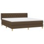 Cama box spring con colchón tela marrón oscuro 160x200 cm de , Camas y somieres - Ref: Foro24-3130524, Precio: 514,42 €, Desc...
