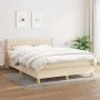 Boxspringbett mit cremefarbener Stoffmatratze 140x200 cm von , Betten und Lattenroste - Ref: Foro24-3130518, Preis: 453,42 €,...