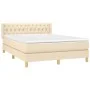 Boxspringbett mit cremefarbener Stoffmatratze 140x200 cm von , Betten und Lattenroste - Ref: Foro24-3130518, Preis: 453,42 €,...