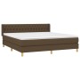 Cama box spring con colchón tela marrón oscuro 180x200 cm de , Camas y somieres - Ref: Foro24-3130532, Precio: 572,62 €, Desc...