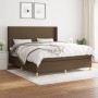 Cama box spring con colchón tela marrón oscuro 180x200 cm de , Camas y somieres - Ref: Foro24-3131852, Precio: 606,26 €, Desc...