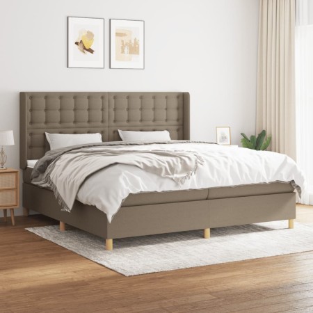 Cama box spring con colchón tela gris taupe 200x200 cm de , Camas y somieres - Ref: Foro24-3132341, Precio: 764,32 €, Descuen...