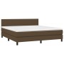 Cama box spring con colchón LED tela marrón oscuro 160x200 cm de , Camas y somieres - Ref: Foro24-3133008, Precio: 501,70 €, ...