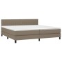 Cama box spring colchón y luces LED tela gris taupe 200x200 cm de , Camas y somieres - Ref: Foro24-3133345, Precio: 627,19 €,...